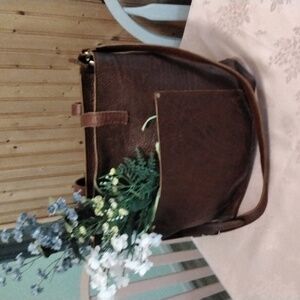 Portland Leather Goods Almost Perfect crossbody tote in Nutmeg